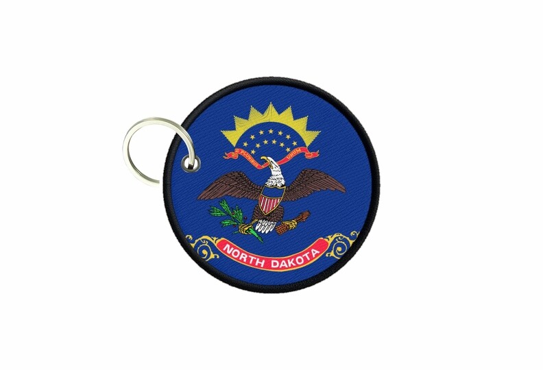 Pin's Drapeau Américain – USA Dakota Nord – Rond – Métal – Neuf – Fabriqué En France