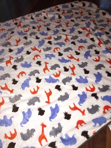 Carter’s Just For You Baby Blanket Velour Plush Elephant Monkey Giraffe Jungle - Picture 3 of 5