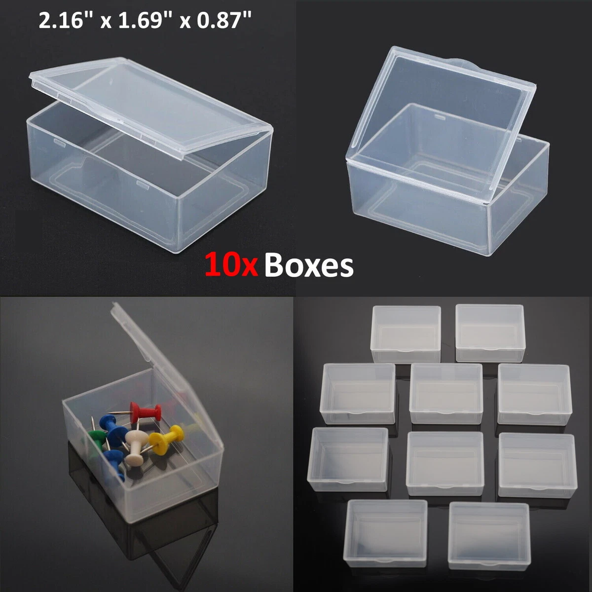 10x PCS Small Plastic Storage Container Box Ear Plugs Holder Screws Jewelry  Pins