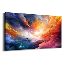 Pogusmavi Colorful Wall Art | Abstract Canvas Art | Pictures for Living Room ...