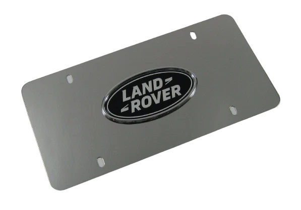 Inserto de matrícula frontal cromado pulido logotipo ovalado negro Land Rover LR007528 Foto 2 de 2