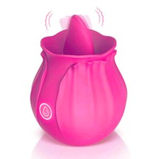 Rose Shape Sucking Licking Vibrator Clitoral G-spot Sex Toy 10 Speed Waterproof