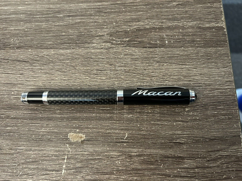 Porsche Macan Carbon Fiber Ballpoint Pen Genuine Without Box NM PRE OWNED