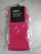 NWT SLEEFS Women's Cushioned Extra Soft Hot Pink Cycling Socks OSFM