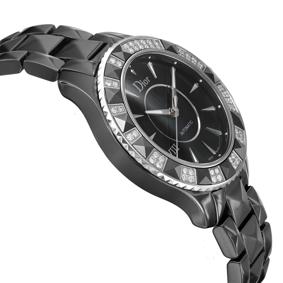 Dior VIII Christal Diamond Ceramic Black Dial Dior Christal 33mm Steel Ceramic Diamond Black Dial  main image 2