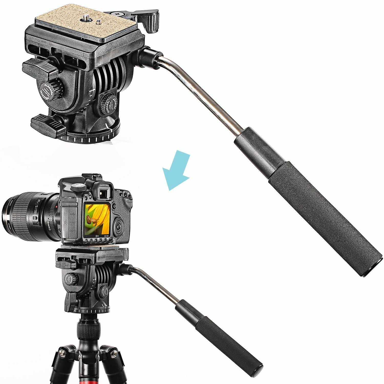 Fluid Video Head Camera Head for Camera with 1/4