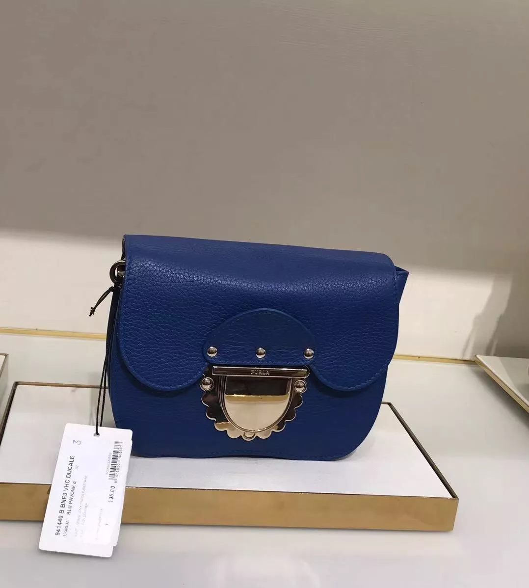 Furla blue handbag sale