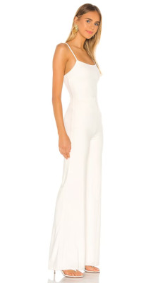NEW Lovers and Friends Lavinia Jumpsuit in WHITE FLARE STRETCH SIZE S SMALL *Z