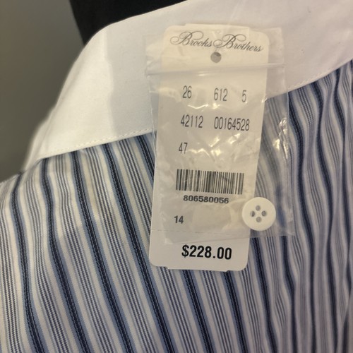 BROOKS BROTHERS NWT ($228) vertical stripe a line shirt dress size 14 - Picture 7 of 10