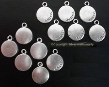12 Round disc shaped "address" stamping jewelry signature tags silver pl cfp064
