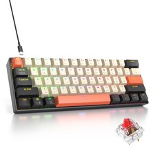 Orange Mechanical Gaming Keyboard 60 Percent, Red Switch RGB Keyboard 60 , 61...
