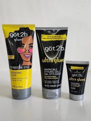 Got2B Ultra Glued Invincible Styling Gel, Bonding Glue & Travel Size Styling Gel