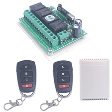 433Mhz DC 12V 4CH Channel Wireless Switch Long Range Wireless Remote Control ...