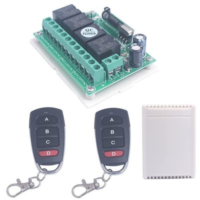 433Mhz DC 12V 4CH Channel Wireless Switch Long Range Wireless Remote Control ...
