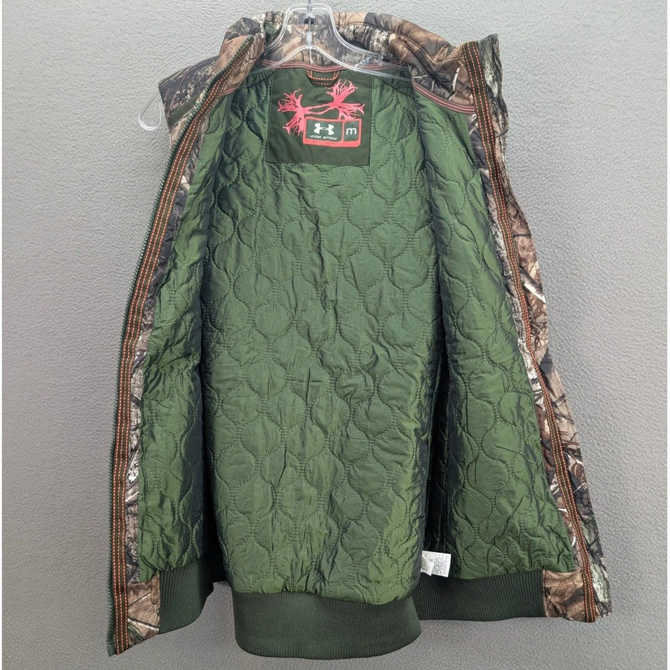 Chaleco Under Armour Camuflaje Realtree Para Hombre Talla Mediana Forrado de Vellón Exterior Caza Foto 4 de 4