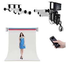 Motorized Electric Wall Mount Photo Background Support System 3 Roller w/ RC