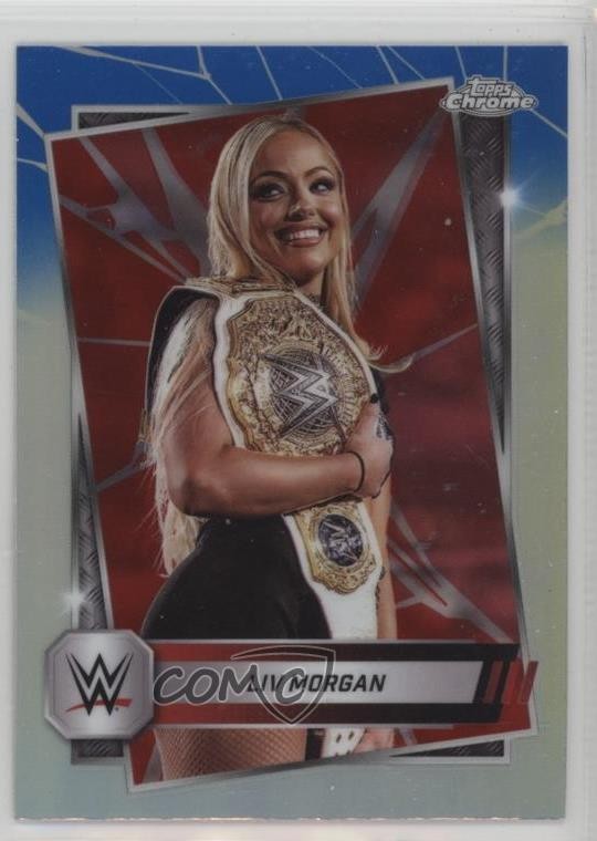 2025 Topps Chrome WWE Red & Blue Refractor Liv Morgan #146 10yu