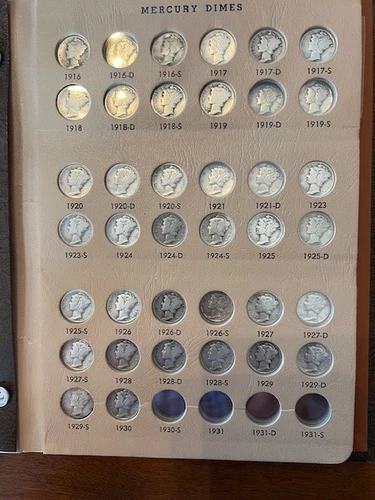 Mercury Dime lot of 66 coins in a Dansco Album FREE SHIPPING!