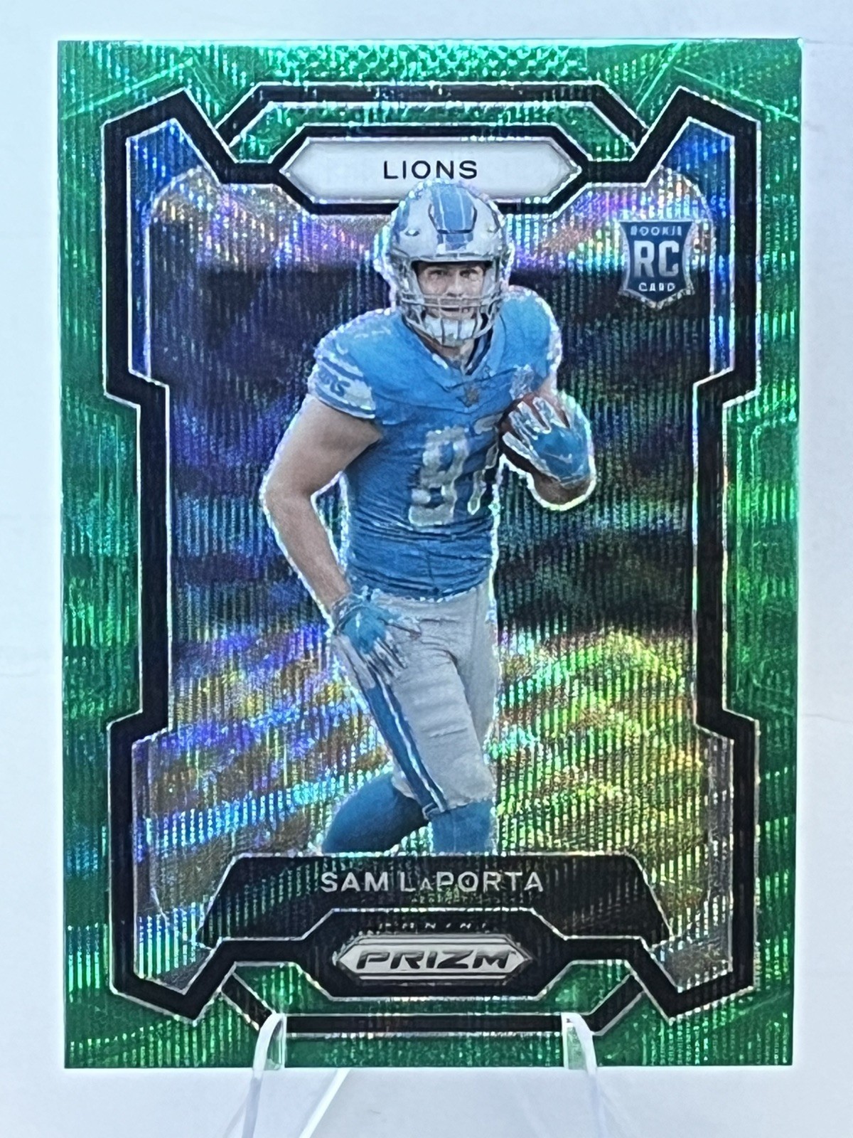 2023 Prizm Sam Laporta Green Wave Prizm Rookie RC #332 Detroit Lions