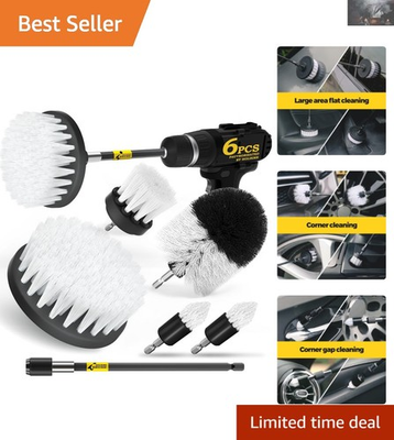 #ad 6 Pack Drill Brush Power Scrubber Set with Extended Attachments for All Surfaces $16.99