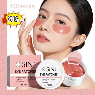 60PCS 5-In-1 Collagen Eye Patches Anti Aging ,Wrinkles Dark Circles Eye Bags