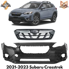 Front Bumper Cover Fascia & Grille Assembly Kit For 2021-2023 Subaru Crosstrek