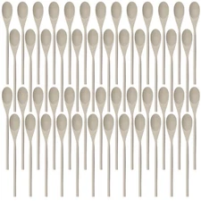 Set of 50 12 Inch Long Wooden Spoons for Cooking Kitchen Crafts Long Handle O...