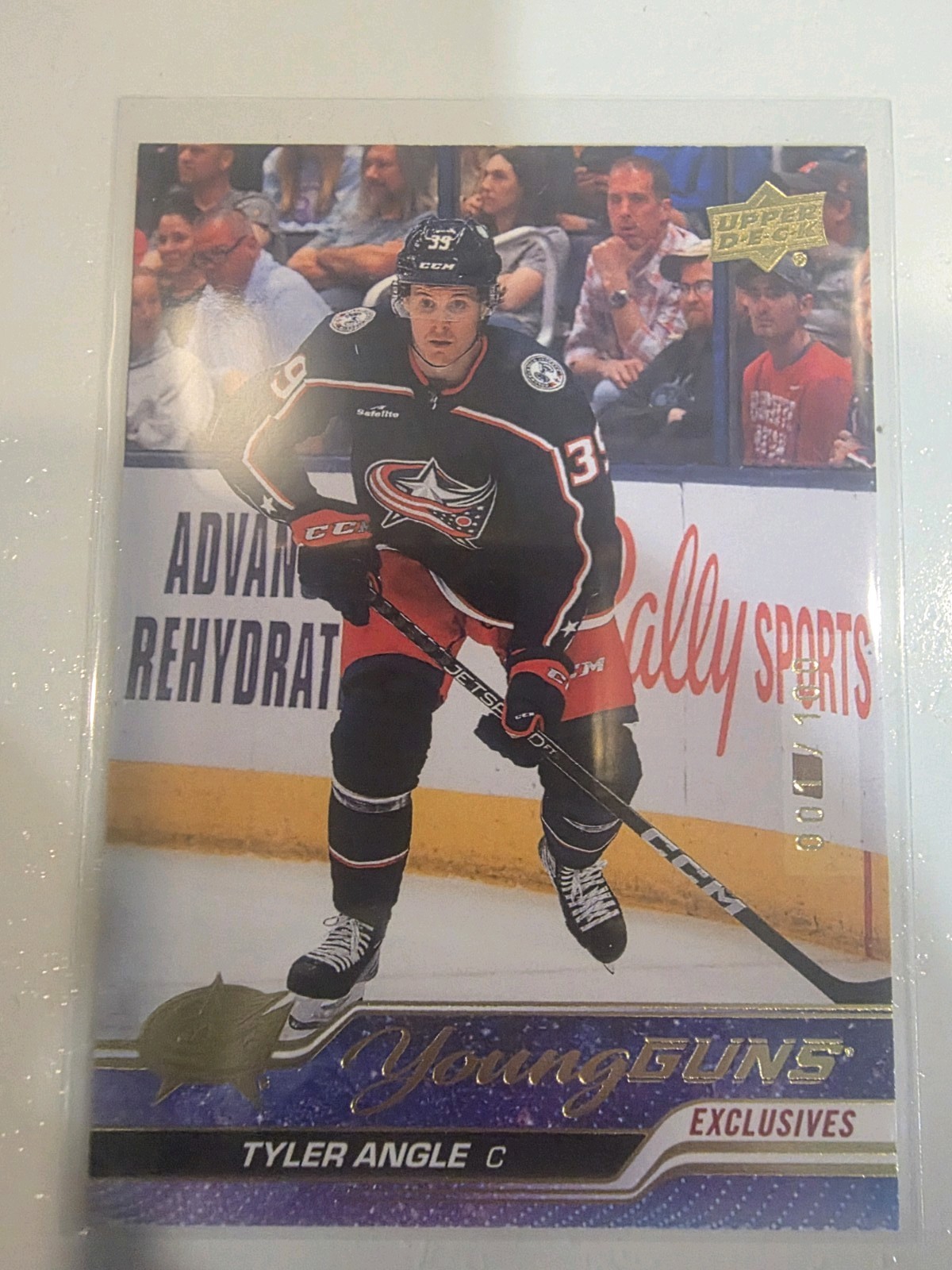 2023-24 Upper Deck Series 2 Tyler Angle Young Guns Exclusives 001/100 RC #453...