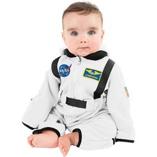 Cuddle Club 1 Pc. Romper Hooded Fleece Astronaut Bunting or Costume, 0-3 Months