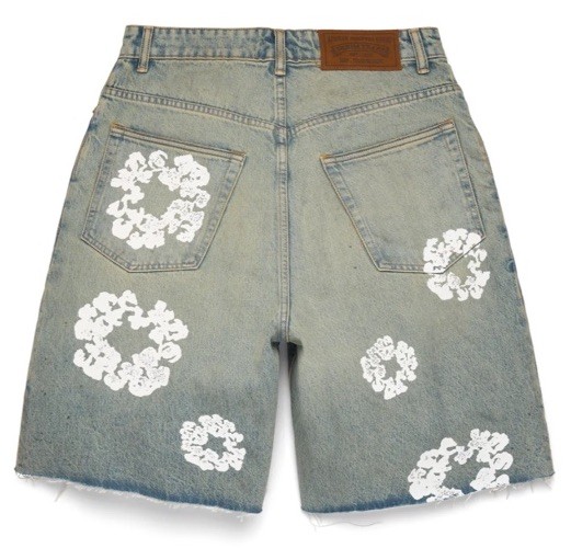 Denim Tears Cotton Wreath Mono Dirty Light Wash Jeans Shorts Size 42 Authentic View 2