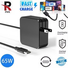 Universal 65W USB C Laptop Charger for HP chromebook Lenovo Dell Acer Asus watts