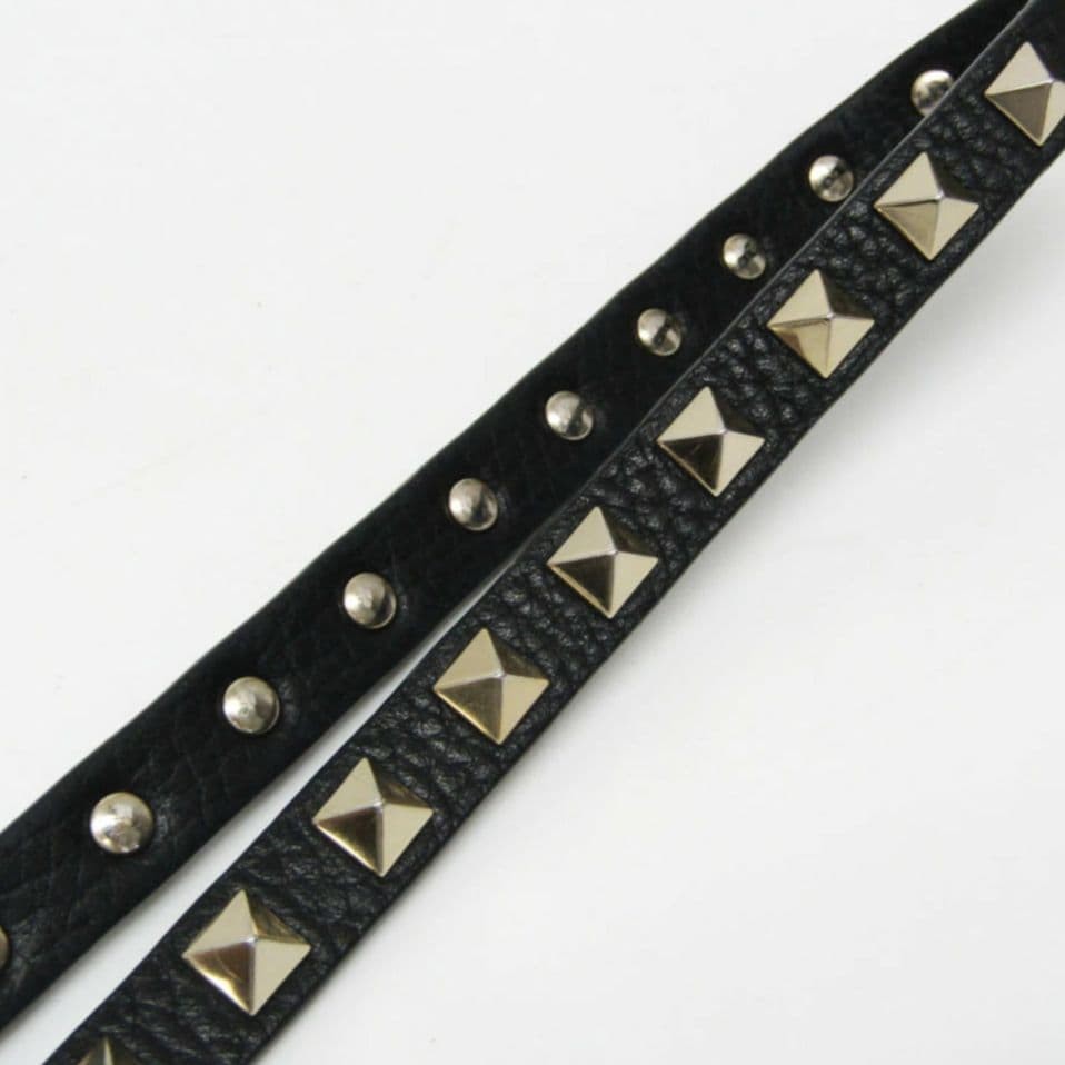 VALENTINO Women Rockstud Mini Shoulder bag Leather Black Gold from japan thumbnail 3