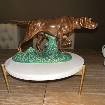 Holland Mold Handmade Ceramic Pointer Dog Figurine Collectible Animal Decor