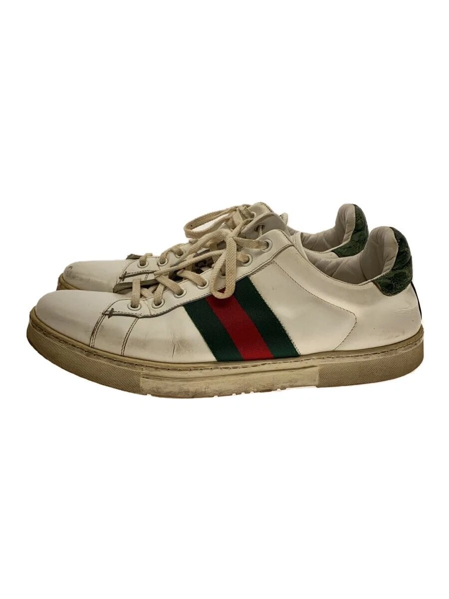 Baskets basses Gucci 42,5 WHT cuir chaussures décontractées occasion