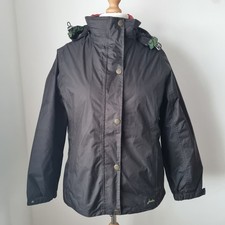 Joules Dakota 3-in-1 Waterproof Coat Black UK 18 Detachable Quilted Gilet Hooded