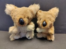 Vintage 1970's -2 KOALAs -Plush -Australia -Real Kangaroo Fur -7" 6" souvenir