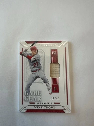 Mike Trout 2019 Panini National Treasures Game Gear #16/49 Los Angeles Angels