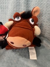 Disney The Lion King 10" Pumbaa Hand Puppet with tags Plush Stuffed Toy Brown