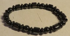 Magnetic Hematite Pain Relief Energy Powerful Stretch Bracelet Black Lava MultiB
