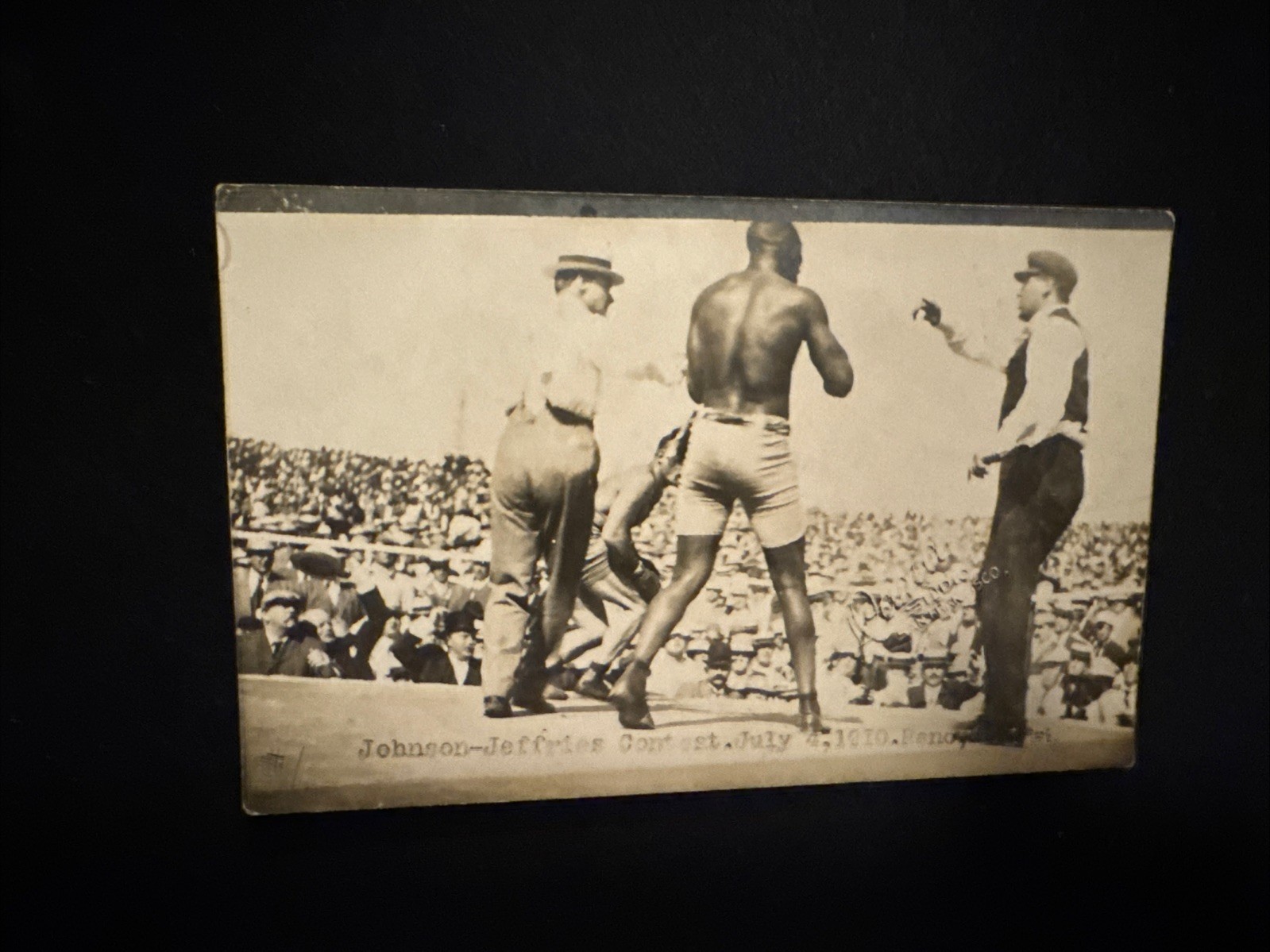 Rare 1910 Jack Johnson Jim Jeffries Reno Boxing Match RPPC Fight of the Century