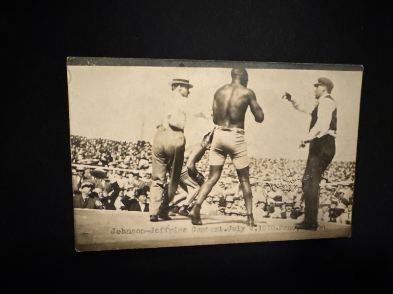 Rare 1910 Jack Johnson Jim Jeffries Reno Boxing Match RPPC Fight of the Century