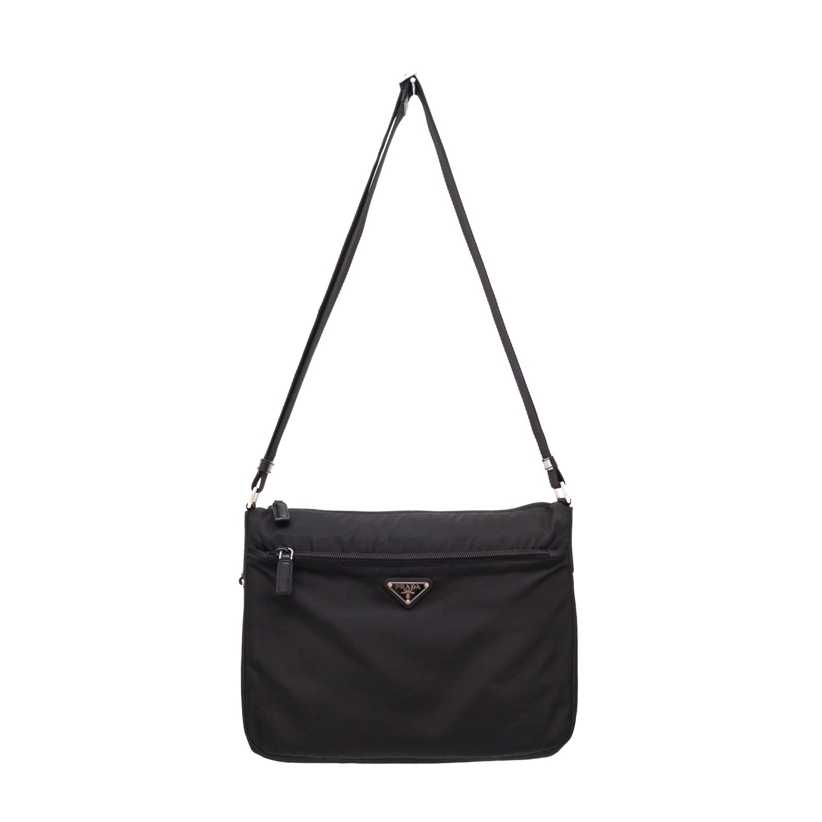 Prada Black Nylon Camera Bag with Triangle Logo Crossbody  