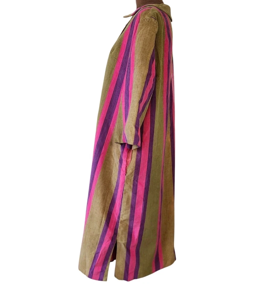 Abrigo Casa Vintage Stella Fagin Pana Rayas Talla L Colorido Años 60 70 Unión  Foto 2 de 4