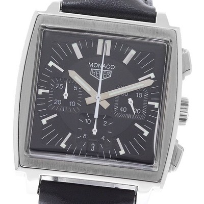 TAG HEUER Monaco CS2111 Chronograph Date black Dial Automatic Men's Watch_962424