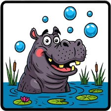 30 Custom Fun Time Hippo Personalized Address Labels