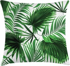 Ambesonne Palm Leaf Throw Pillow Cushion Cover, Realistic Vivid Leaves of Palm