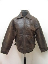 VINTAGE 80'S RAW HIDE LEATHER HIGHWAYMAN MOTORCYCLE JACKET SIZE L