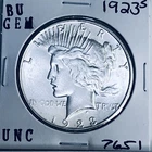 1923 S BU GEM PEACE SILVER DOLLAR UNC MS+++ GENUINE U.S. MINT RARE COIN 7651