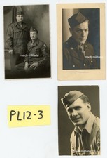 Lot of 3 WWII Soldier RPPC Studio Portraits Original 1944 Army Photos PL12-3