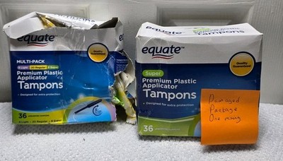 2 Boxes Equate Unscented Tampons with Plastic Applicators Bundle, 36ct